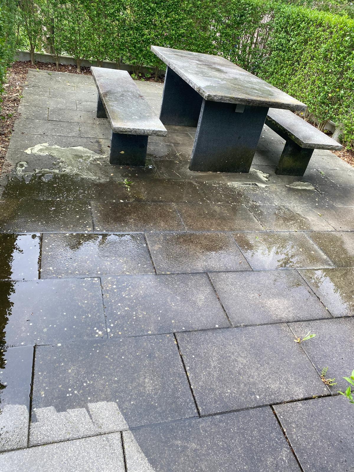 Gartenplatz vor der Reinigung